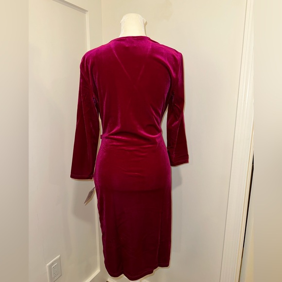 Anne Klein Wrap Velvet Dress - Picture 4 of 4